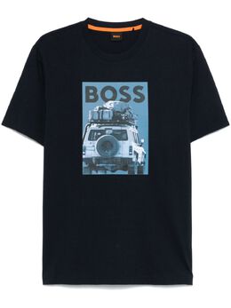 BOSS: Голубая футболка 