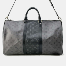 Louis Vuitton: Чёрная сумка  Keepall