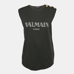 Balmain: Чёрная майка 