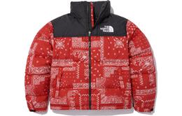 The North Face: Красный пуховик 