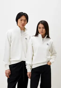 Lacoste: Белая толстовка 