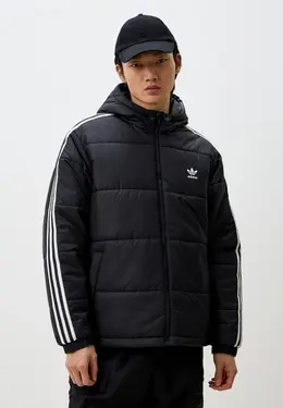 adidas Originals: Серый пуховик 