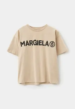 MM6 Maison Margiela: Бежевая футболка 