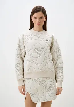 Lacoste: Бежевый свитшот 