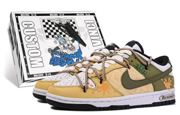 Nike: Зелёные кроссовки  Dunk