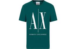 Armani Exchange: Зелёная футболка 