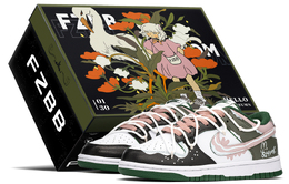 Nike: Зелёные кроссовки  Dunk