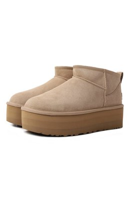 UGG: Бежевые ботинки  Ultra Mini