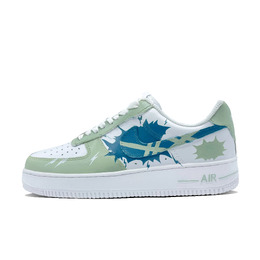 Nike: Зелёные кроссовки  Air Force 1