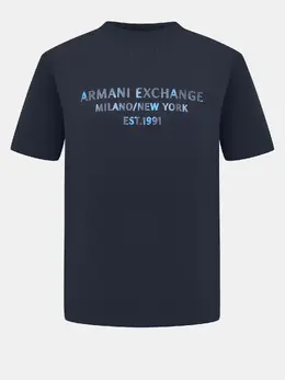 Armani Exchange: Тёмная футболка 