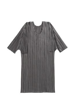 Pleats Please Issey Miyake: Тёмная футболка 