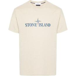 Stone Island: Бежевая футболка 