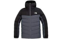 The North Face: Серый пуховик 