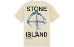 Stone Island: Бежевая футболка 