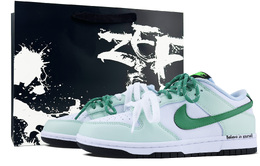 Nike: Зелёные кроссовки  Dunk