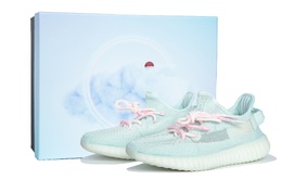 Adidas: Голубые кроссовки  Yeezy Boost 350 v2