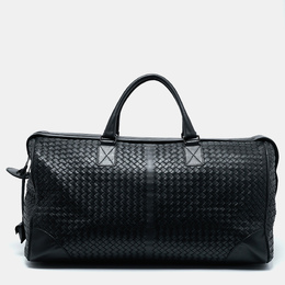 Bottega Veneta: Чёрная сумка  Intrecciato