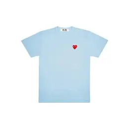 Comme des Garcons PLAY: Голубая футболка  Heart