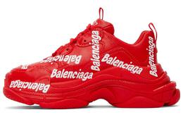 Balenciaga: Красные кроссовки  Triple S