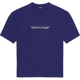 Balenciaga: Синяя футболка 