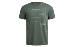 Armani Exchange: Зелёная футболка 