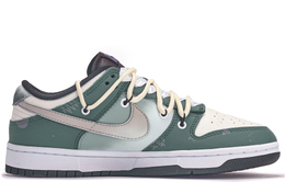 Nike: Зелёные кроссовки  Dunk