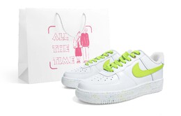 Nike: Зелёные кроссовки  Air Force 1