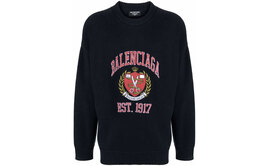 Balenciaga: Чёрный свитер  College