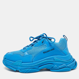 Balenciaga: Голубые кроссовки  Triple S