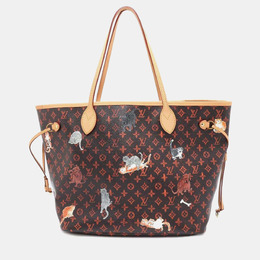 Louis Vuitton: Оранжевая сумка  Neverfull