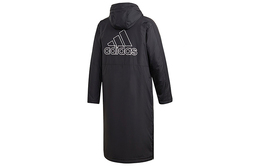 Adidas: Чёрное пальто 