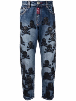 Philipp Plein: Зауженные джинсы  Skull