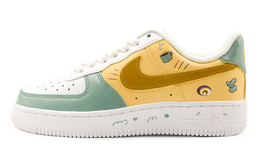 Nike: Зелёные кроссовки  Air Force 1