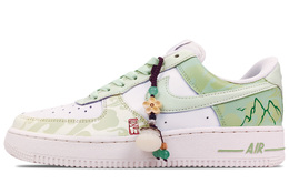 Nike: Зелёные кроссовки  Air Force 1