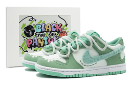 Nike: Зелёные кроссовки  Dunk