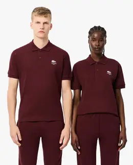 Lacoste: Бордовая рубашка 