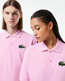 Lacoste: Розовая рубашка 