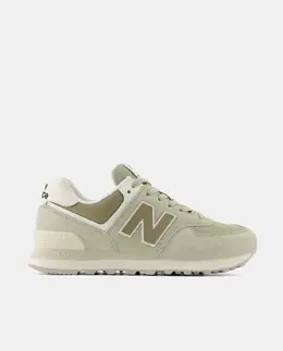 New Balance: Зелёные кроссовки 