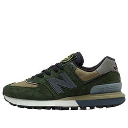 New Balance: Зелёные кроссовки  574