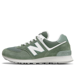 New Balance: Зелёные кроссовки  574