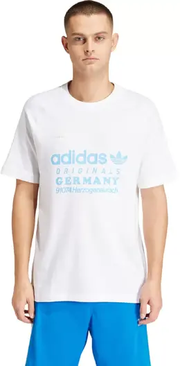 adidas: Белая футболка 