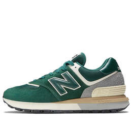 New Balance: Зелёные кроссовки  574