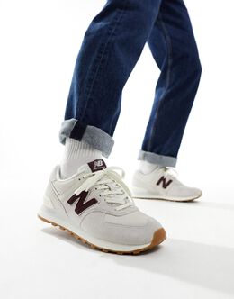 New Balance: Белые кроссовки  574