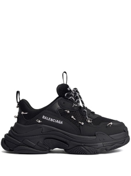 Balenciaga: Чёрные кроссовки  Triple S