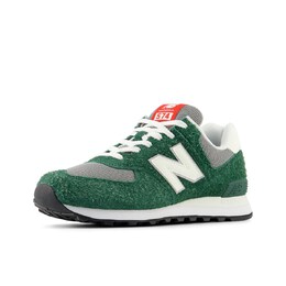 New Balance: Зелёные кроссовки  574