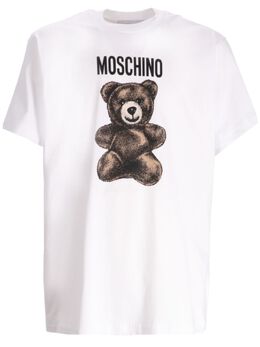 Moschino: Белая футболка  Teddy Bear