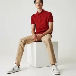 LACOSTE: Розовое поло 