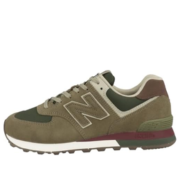 New Balance: Зелёные кроссовки  574