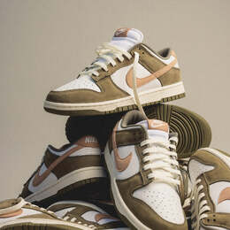 Nike: Зелёные кроссовки  Dunk Low Retro