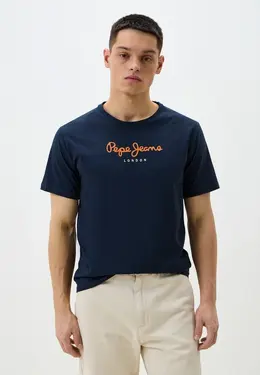 Pepe Jeans: Синяя футболка 